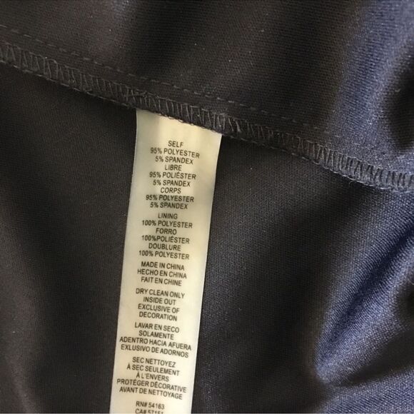 Vince Camuto Navy with Yellow Gold Jewel Neckline Midi Dress 8 - Picture 5 of 6